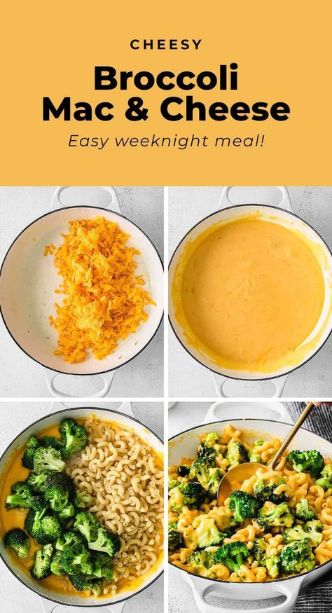 This broccoli mac and cheese is so easy to make. Plus, you get a serving of veggies in along with your creamy, delicious mac and cheese! Broccoli Mac And Cheese Recipe, Delicious Mac And Cheese, Broccoli Mac And Cheese, Elbow Noodles, Mac And Cheese Sauce, Cheddar Recipes, How To Make Cheese Sauce, Cheese Noodles, Easy Mac N Cheese