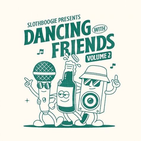 Dancing With Friends, Vintage Mascot, 심플한 그림, Yellow Sunshine, Wallpaper Retro, Albert Park, Retro Cartoons, Mascot Design, Retro Logo