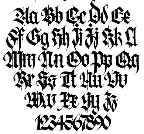 Gothic Lettering Fonts, Typographic Tattoo, Tattoo Lettering Alphabet, Alfabet Font, Tattoo Fonts Alphabet, Gothic Lettering, Tattoo Lettering Design, Lettering Styles Alphabet, Tattoo Lettering Styles