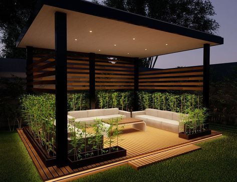 Insteriors on Instagram: “Modern Garden Gazebo design by insteriors. Dm us for more info. . . #gazebo #garden #gardengazebo #interior #interiordesign #design…” Terrace Cabana Design, Gazebo On Terrace, Garden Gazebo Modern Pergola Designs, Modern Gazebo Design Outdoor, Modern Gazebo Ideas, Gazebo Terrace, Terrace Gazebo, Modern Outdoor Seating Area, Patio House Ideas