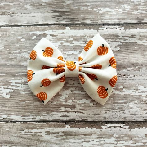 Hand Crafted Halloween Autumn Pumpkin Fabric Hair Bow Bow Measures Approx. 3.25 Inches. Choose On An Alligator Hair Clip Or One Size Fits Most Nylon Headband. New - Handmade Pumpkin Fabric, Pumpkin Hair, Fabric Hair Bow, Alligator Hair Clip, Fabric Hair Bows, Autumn Orange, Fall Bows, Paint Water, Bow Bow