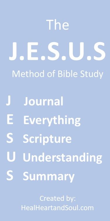 JESUS Bible Study method - acronym Acronym Words, Heal Heart, Verses About Fear, Bible Study Method, Life Application Study Bible, Bible Study Template, Study Method, Study Apps, Bible Study Methods