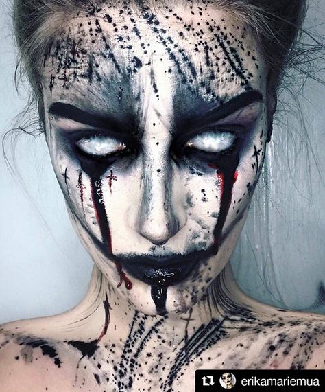 Hallowen Schminke, Spooky Halloween Makeup, Makeup Ideas Halloween, Zombie Make Up, Body Painting Art, Halloweenský Makeup, Halloween Make-up Looks, Horror Make-up, Halloween Color