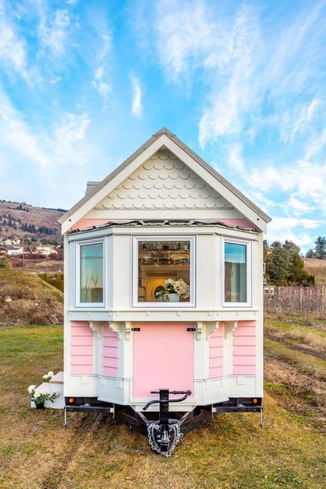 Victorian Tiny House, Vernon Bc, Pink Victorian, Tiny House For Sale, Tiny House Listings, Wheels For Sale, Wood House, Tiny House Movement, Beautiful Houses