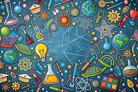 Free Vector | Science education background Education Background Design, Exhibition Banners, Education Background, Background Landscape, Science Background, Interactive Science, Wall Art Wallpaper, Science Education, Background Design