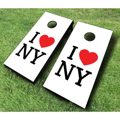 AJJ Cornhole I Heart NY Cornhole Set I Heart Ny, Cornhole Board, Corn Hole Game, Bean Bag Toss, Bag Toss, Tree Carving, Cornhole Bags, Toss Game, Duck Cloth