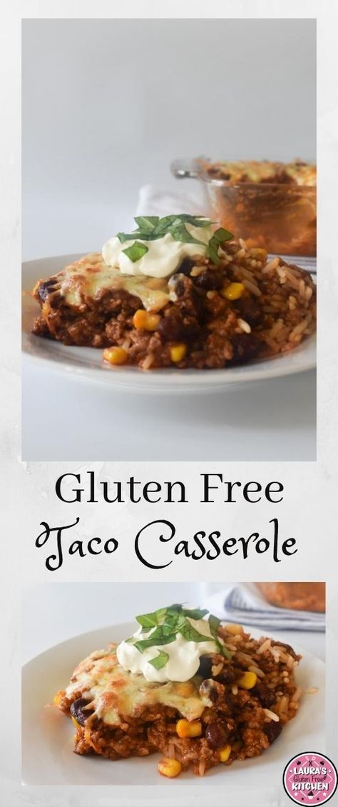 Gluten Free Rice Casserole Recipes, Gluten Free Taco Casserole Bake, Gluten Free Rice Casserole, Gluten Free Taco Bake, Gluten Free Hamburger Meat Recipes, Gluten Free Taco Casserole, Taco Rice Casserole, Hamburger And Rice Recipes, Supper Casseroles