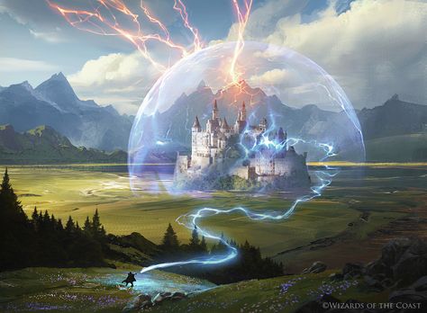 ArtStation - Wizard's Lightning - Wizard's Retort - Magic the Gathering, Greg Rutkowski Mtg Art, Rpg Map, Landscape Designs, Fantasy Castle, Fantasy City, Fantasy Story, Fantasy Places, Fantasy Setting, Bob Ross