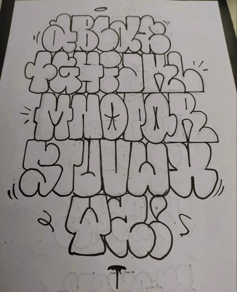 Letters Drawing Ideas, Throw Up Graffiti Alphabet Bubble, Throwies Graffiti Alphabet, Throw Up Graffiti Alphabet, Graffiti Doodles Ideas, Grafitis Ideas, Graphitti Letters Fonts, Graffiti Bubble Letters, Graffiti Alphabet Wildstyle