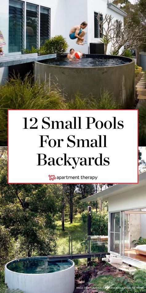 Pools For Small Yards, Small Backyards, Large Backyard Landscaping, Backyard Ideas For Small Yards, Patio Grande, Sloped Backyard, Small Swimming Pools, Backyard Oasis Ideas, Small Pool Design