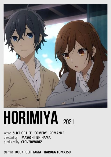 Hori san~~! Miyamura kun~~~~! Horimiya Poster, Hori San, Anime Release, Manga Cartoon, Netflix Anime, Poster Anime, Minimalist Posters, Anime Printables, Anime Titles