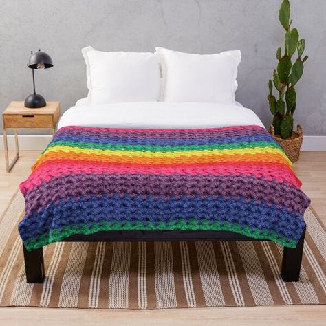 Crochet Rainbow, Rainbow Blanket, Crochet Pieces, Monogram Stickers, Bed Blankets, Kids Sofa, Crochet Potholders, Rainbow Crochet, Escape Rooms