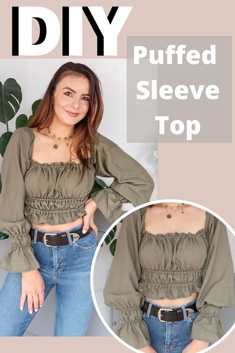 Take In Shoulders Sewing, Sew Square Neck Top, How To Sew Puffed Sleeves, Milkmaid Top Tutorial, Easy Diy Blouse, Milkmaid Top Sewing Pattern Free, Square Neck Blouse Pattern, Diy Bell Sleeve Top, Off The Shoulder Top Sewing Pattern