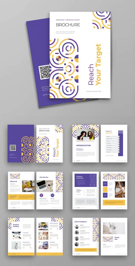 Modern Brochure Template EPS, INDD - 12 custom pages