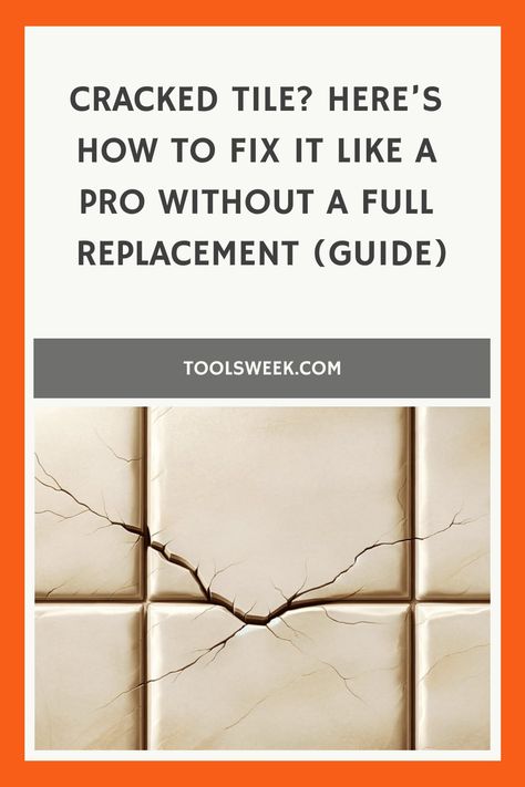 Cracked Tile? Here’s How to Fix It Like a Pro Without a Full Replacement (Guide) Cracked Tile Repair, Tile Filler, Grout Repair, Tile Repair, Tile Counters, Large Tile, Diy Tile, Tile Grout, Adhesive Tiles