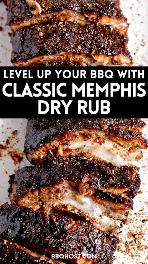 Bring the flavors of Memphis BBQ to your kitchen with this authentic Memphis Dry Rub recipe! Perfect for ribs, chicken, and pork, this dry rub seasoning has a classic blend of spices that make every bite flavorful and tender. Save this now and click through for the full guide! Diy Bbq Rub Recipes, Smokehouse Maple Seasoning Recipe, Homemade Bbq Rub Recipes, Pork Ribs Dry Rub Recipes, Rib Seasoning Rubs, Rib Rub Recipe Dry, Memphis Dry Rub Recipe, Best Rib Rub Recipe, Dry Rubs For Ribs