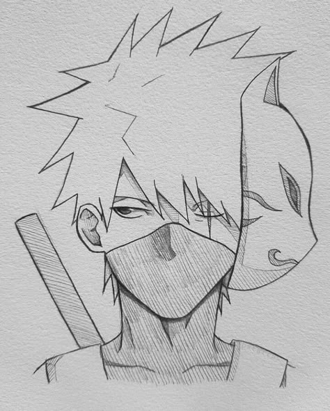 Kakashi Sketch Drawings, Sasuke Drawing, Kakashi Drawing, Naruto Drawings Easy, Anime Face Drawing, Naruto Painting, Manga Coloring Book, Naruto Sketch Drawing, Simple Anime