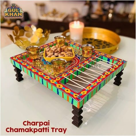 Lagan Lakhan Tray Decoration, Charpai Decor, Lagan Lakhan, Mrg Decoration, Lohri Decor, Holi Hampers, Chhab Decoration, Mehndi Decorations, Shaadi Decor