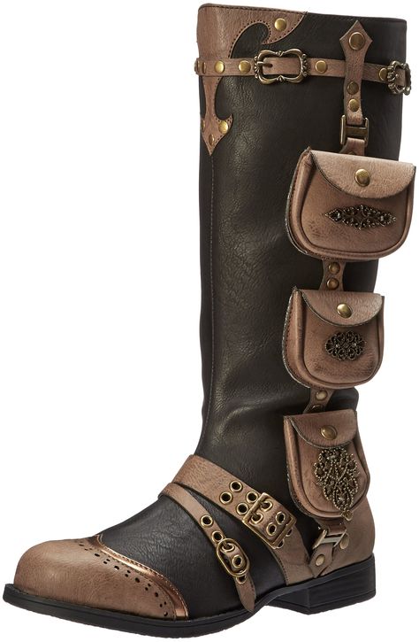 PRICES MAY VARY. Steampunk Steam Punk Boots, Steampunk Shoes, Steampunk Boots, Pirate Boots, Ellie Shoes, Punk Boots, Combat Boot, Womens Knee High Boots, Steam Punk