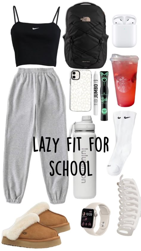 Sporty Middle School Outfits, Y2k Clothes For School, Comfy School Outfits Lazy Days Summer, Comfortable School Outfits Lazy Days, How To Fit In At School, Cute Pj Day Outfits For School, Athletic Outfit Ideas For School, High School Gym Class Outfits, Pj Ideas For School