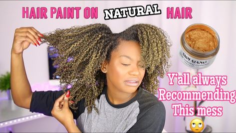 I Tried Hair Paint Wax...Temporary Hair Dye On Dark/Black Hair? [Video] - https://blackhairinformation.com/video-gallery/i-tried-hair-paint-wax-temporary-hair-dye-on-dark-black-hair-video/ Temporary Hair Dye For Locs, Temporary Hair Dye Ideas, Hair Wax Color Natural Hair 4c, Hair Paint Wax Natural Hair, Gold Hair Wax Natural Hair, Creme Of Nature Hair Dye, Curly To Straight Hair, Dark Hair Dye, Dark Black Hair