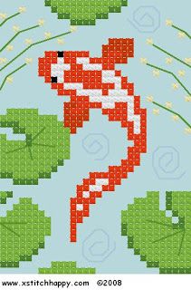 Cross Stitch Happy: Another Day, Another Chart - Koi Pond Free Cross Stitch Charts, Crochet Graph, Motifs Perler, Japanese Koi, Pola Kristik, Pixel Art Pattern, Crochet Tapestry, Cross Stitch Animals, Stitch 2