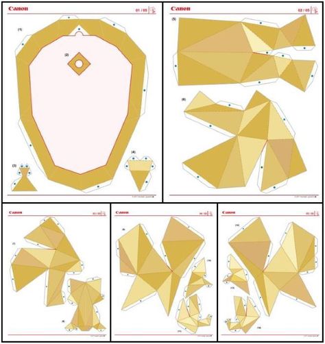 Lion Head Decorative Paper Model - by Murasaki & Geoanimals Lion Mask Template, Lion Template, Origami Lion, Lion Face Mask, Oz Costume, Crafting Room, Lion Mask, Mask Template, Red Brick House