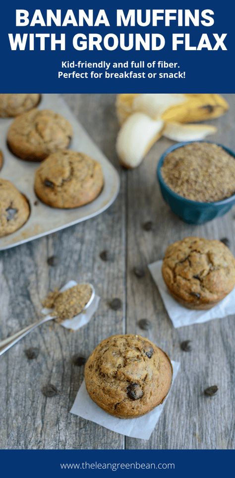 Healthy Banana Flax Muffins, Flax Seed Banana Muffins, Banana Fiber Muffins, Flax Banana Muffins, Banana Flaxseed Muffins, High Fiber Banana Muffins, High Fiber Muffins For Kids, Muffins With Flax Seed, Ground Flax Seed Recipes