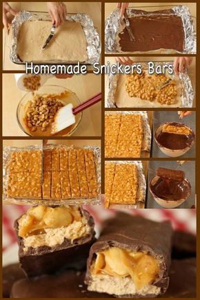 Homemade Snickers Bars, Snickers Bars Recipe, Snickers Recipe, Homemade Candy Bars, Snickers Candy Bar, Homemade Snickers, Snickers Bar, Bars Recipe, Homemade Candies