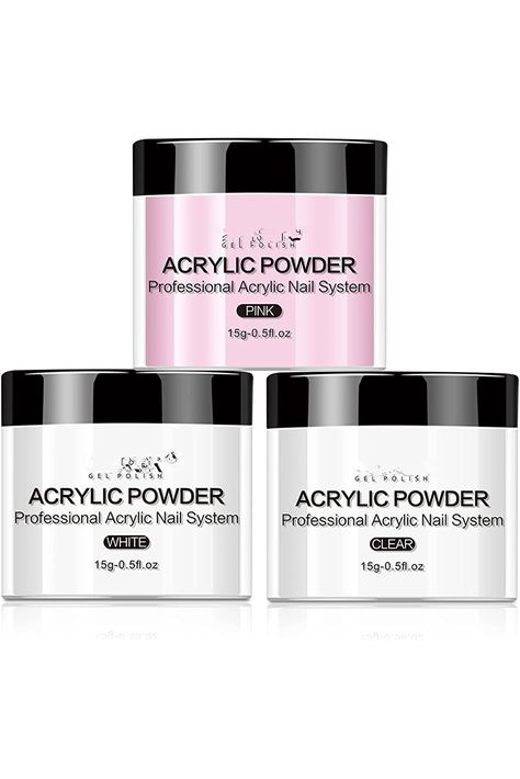 Acrylic Powder Set - 3 Colors Acrylic Powder Starter Set, Professional Polymer for Nail Extension Nail Carving Nail DIY Art Design(3*15g) Best Acrylic Powder, Nails Acrylic Powder, Nail Dipping Powder Colors, Acrylic Nail Supplies, Nail Supplies, Ad Art, Acrylic Powder, Nail Extensions, Nail Supply