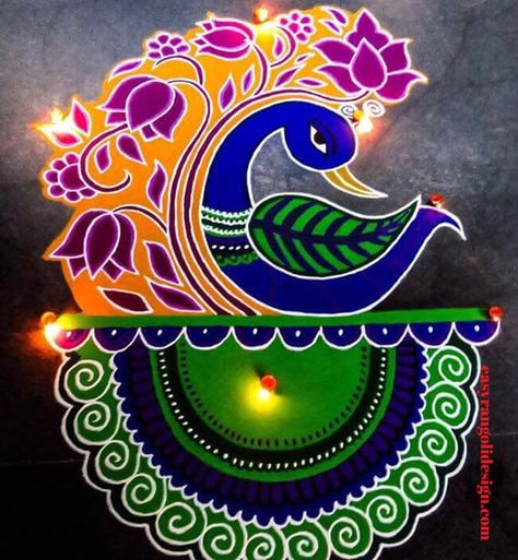 50 New Rangoli Designs (Rangoli Ideas) - October 2019 Easy Peacock Rangoli, Diwali Rangoli Designs, Rangoli Designs For Competition, Designs Rangoli, Indian Rangoli Designs, Easy Rangoli Designs Videos, Very Easy Rangoli Designs, Peacock Rangoli, Rangoli Designs Simple Diwali