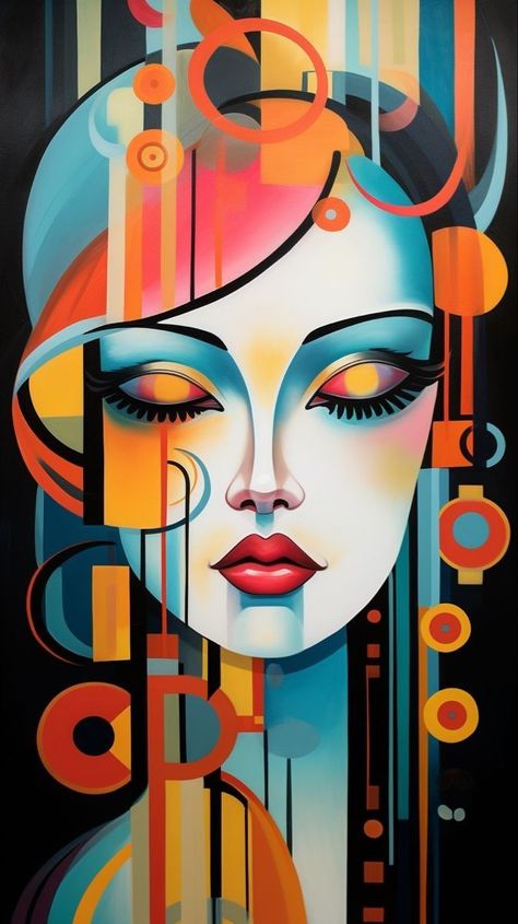 Portrait Background Ideas, Wallpaper Hope, Art Deco Portrait, Pop Art Images, Cubist Art, Cubism Art, Abstract Face Art, Soyut Sanat Tabloları, Female Art Painting