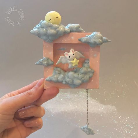 Willow Works Studio on Instagram: “Hello everyone...I have another little “Autumn Spirit” piece for you today.  This little ghost bat is among the many little spirits that…” Bat Clay, Clay Bat, Let Go Of Things, Autumn Spirit, Ghost Bat, Little Ghost, Hello Everyone, Baby Mobile, Bat