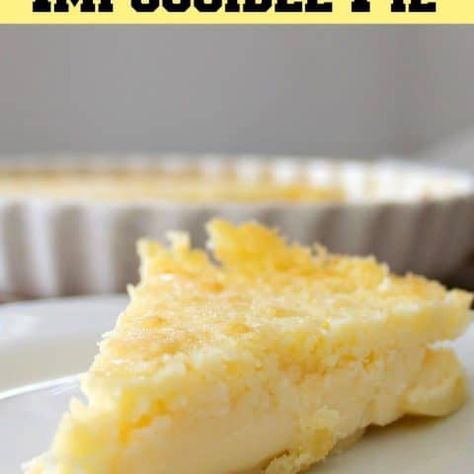 Lemon Impossible Pie, Easy Cream Pie, Easy Peanut Butter Pie, Recipe Using Lemons, Impossible Pie, Bisquick Recipes, Lemon Dessert Recipes, Homemade Cake Recipes, Easy Peanut Butter