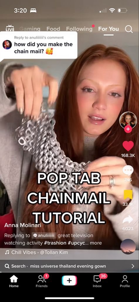 Pop Tab Chain Mail, Tab Chainmail, Pop Tab Chain, Pop Can Tabs, Anna Molinari, Can Tabs, Pop Tabs, Pop Cans, Chain Mail