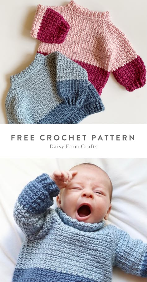 Crochet Baby Projects, Crochet Baby Sweater Pattern, Crochet Baby Sweaters, Crochet Baby Sweater, Baby Sweater Patterns, Pull Bebe, Crochet Baby Boy, Haken Baby, Crochet For Boys