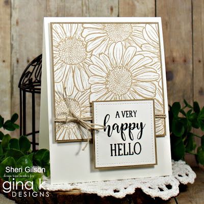 Gina K Designs Autumn Splendor Cards, Gina K Doodled Autumn, Gina K Autumn Splendor, Gina K Natural Silhouette, Gina K Designs Colossal Coneflower, Gina K Delicate Flowers, Thanks Card, Hello Cards, Flower Stamp