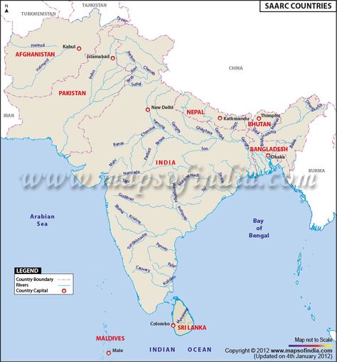 SAARC Nation Map Map Of World, Asia Map, Country Maps, General Knowledge Facts, Knowledge Facts, Bhutan, General Knowledge, Maldives, World Map