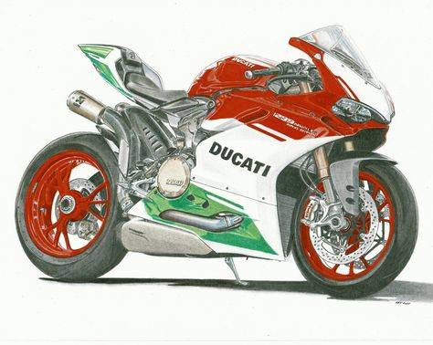 Ducati Panigale R Final Edition. A4, pencils Ducati Drawing, Ducati Art, Vehicle Drawing, Car Anime, Scott Robertson, Car Advertising Design, Motorbike Art, Moto Ducati, Anime Decals