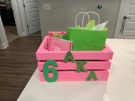 Crossing Gifts Sorority, Aka Gifts Diy Alpha Kappa Alpha, Aka Gift Ideas, Aka Crossing Gifts, Sorority Gifts Diy, Alpha Kappa Alpha Gifts, Aka Gifts, Alpha Kappa Alpha Shirt, Sorority Diy