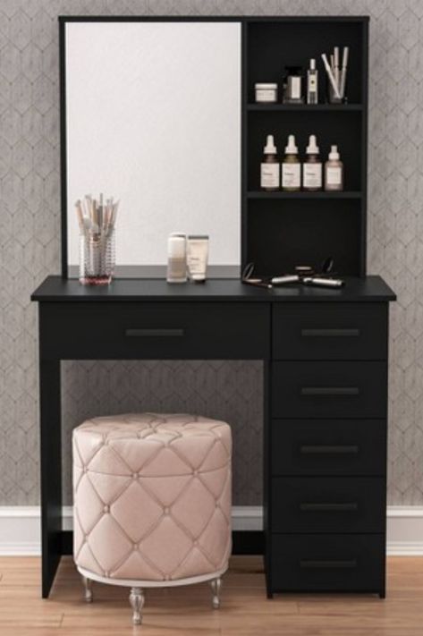 As an Amazon Associate, I earn from qualifying puchases. black vanity table,black dressing table,black makeup vanity,black vanity desk,glass top makeup vanity,black dressing table mirror,black and gold dressing table,black makeup vanity with lights,black dressing table stool,black makeup table,black dressing table with mirror,makeup desk with mirror and lights,black makeup desk,small black dressing table,black vanity desk with mirror and lights,black dressing table with drawers, makeup vanity Small Dressing Table Ideas, Black Makeup Desk, Makeup Vanity Black, Small Vanity Ideas Bedroom, Black Makeup Table, Desk Glass Top, Vanity Table Ideas, Gold Dressing Table, Makeup Desk With Mirror