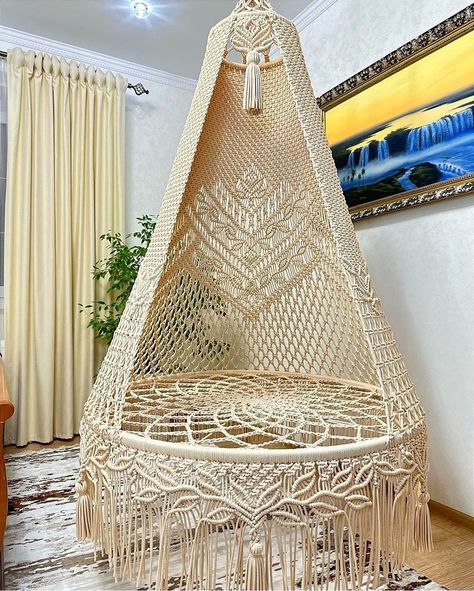 Buy Macrame Swing, Macrame Hanging Chair, Macrame Patio Swing, Hammock Swing, Indoor Chair, Macrame Swing Chair, Hammock Swing ,christmas Gift Online in India - Etsy Chair Macrame, Cozy Hammock, Chair Hammock, Macrame Hanging Chair, Macrame Chairs, Macrame Swing, Hanging Chairs, Chairs Design, Beautiful Wall Hanging