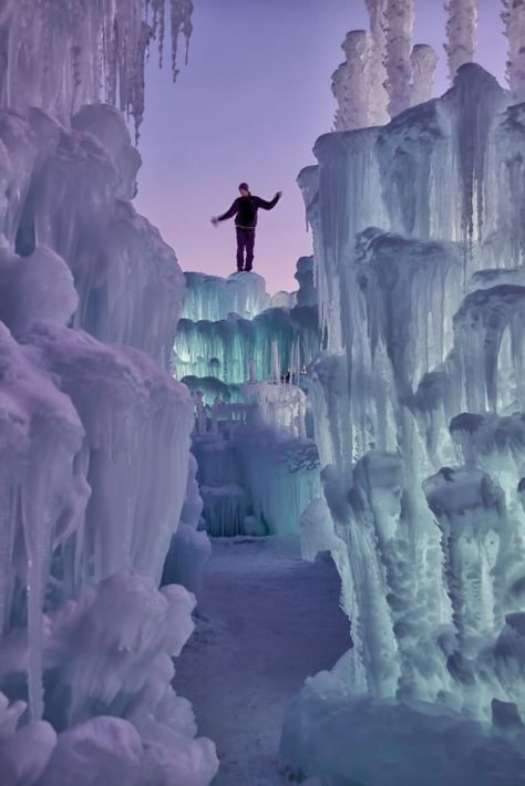 Ice Castle in Silverthorne, Colorado                                                                                                                                                      More Silverthorne Colorado, Ice Formations, Winter Vacations, Ice Castle, Explore Colorado, Winter Weekend, Ice Castles, Ice Climbing, Vacation Places