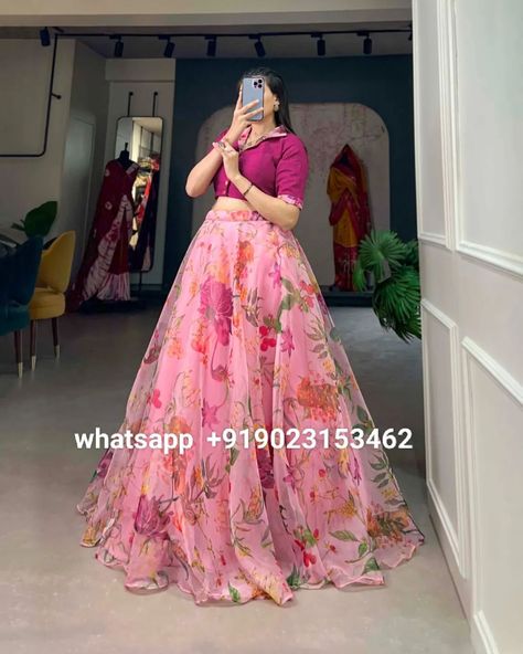 Price: 2299/-❣️ whatsapp us on +919023153462✔️ Organza Floral Print Party Wear Stylish Crop Top Lehenga #OrganzaLehenga #FloralPrint #CropTopLehenga #PartyWearLehenga #StylishLehenga #FloralFashion #DesignerLehenga #FashionForParties #LehengaDesign #OrganzaFashion #PartyOutfit #ChicLehenga #EthnicWear #LehengaStyle #FloralPrintFashion #EveningWear #LehengaCholi #FashionInspiration #OrganzaElegance #PartyGlam #StylishFashion #FloralChic #DesignerWear #GlamorousLehenga #FashionTrends #CropTopS... Organza Lehanga Design, Croptop Lehenga Designs Latest, Organza Crop Top Lehenga, Croptop Lehenga Designs, Organza Kurti Designs Latest, Floral Organza Lehenga, Organza Kurti Designs, Organza Frocks, Lehenga Designs Latest