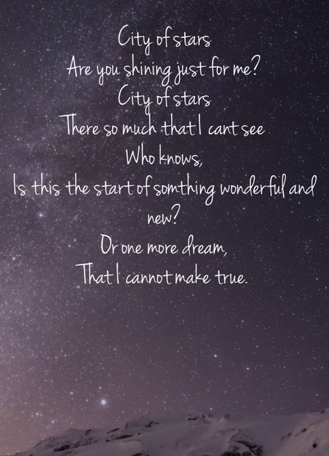 City of Stars Ryan Gosling and Emma Stone City Of Stars Are You Shining Just For Me, City Of Stars Song, La La Land Movie Quotes, City Of Stars La La Land, City Of Stars Lyrics, Ryan Gosling And Emma Stone, Land Movie, Here's To The Fools Who Dream, City Of Stars