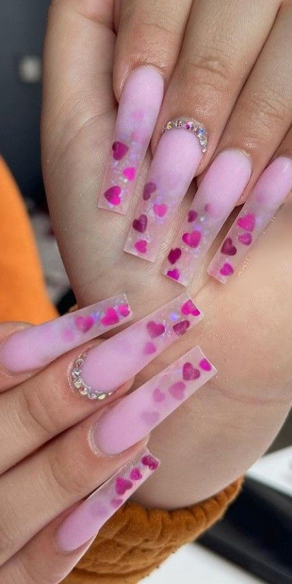 Acrylic Nails Aesthetic, Nails Painting, Ombre Nail, Valentine Nails, Nails Aesthetic, Ombre Nail Designs, Aesthetic Nails, Nails Design With Rhinestones, Party Nails