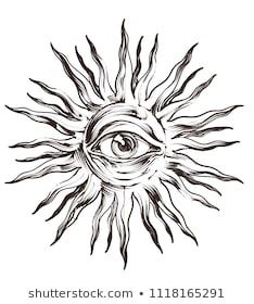 Evil Eye Sun Tattoo, Eye And Sun Tattoo, Abstract Sun Drawing, Eye In Sun Tattoo, Sun And Eye Tattoo, Sun With Eye Tattoo, Creepy Sun Drawing, Trippy Sun Tattoo, Sun Moon Eye Tattoo