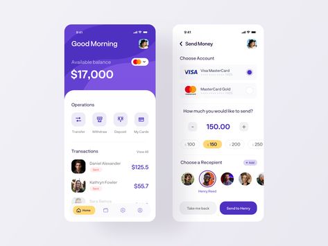 Money Transfer Mobile App by Michel Achkar Transfer Successful, Financial App Design, Payment Ux Design, Financial App Ui Design, Banking App Ui Design, Mobile Payment Ui, Web App Ui Design, App User Interface, Ux App Design