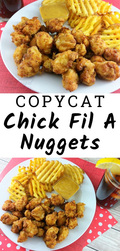 Copycat Dinner Recipes, Chick Fil A Chicken Nuggets Recipe, Copycat Chick Fil A Nuggets, Copycat Dinner, Chick Fil A Chicken Nuggets, Chick Fil A Recipe, Chick Fil A Nuggets, Chicken Nuggets Recipe, Copycat Chick Fil A