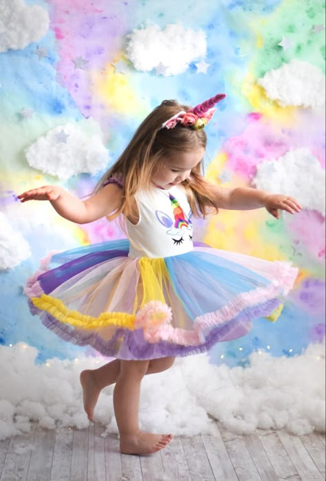 3rd Birthday Party For Girls, Dancing Unicorn, Girls Dresses Diy, Stylish Kids Outfits, 3rd Birthday Parties, Rainbow Unicorn, Stylish Kids, Baby Birthday, 3rd Birthday